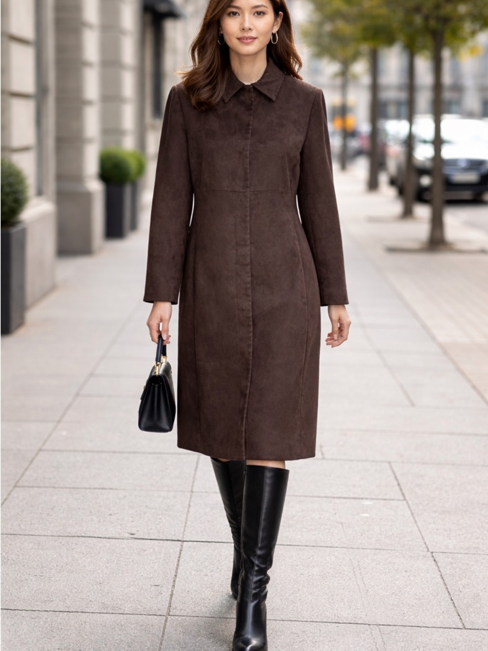 INC International Concepts Dark Brown‎ Trench Coat